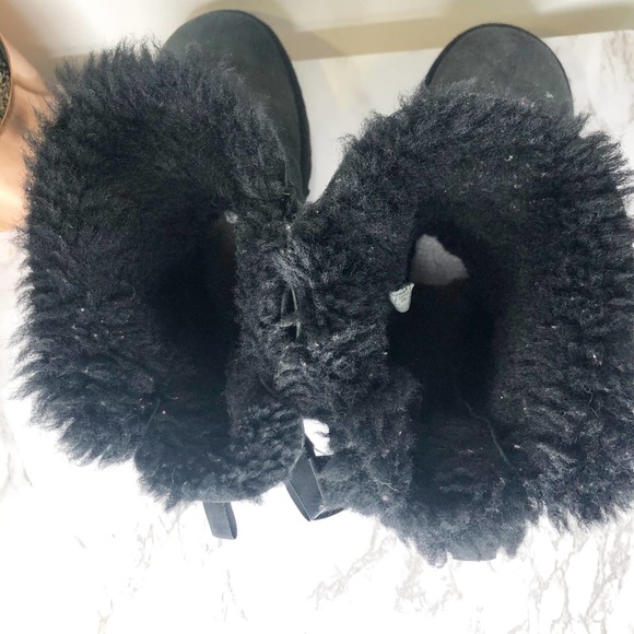 UGG AUSTRALIA | Boots Short Bailey Bow II Black Ribbon Women's Size 6 - Picture 5 of 7